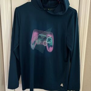 Tek Gear Blue Gaming Hoodie with Controller Graphic